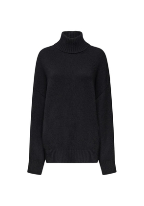 Another Tomorrow ribbed-trim turtleneck sweater - Black