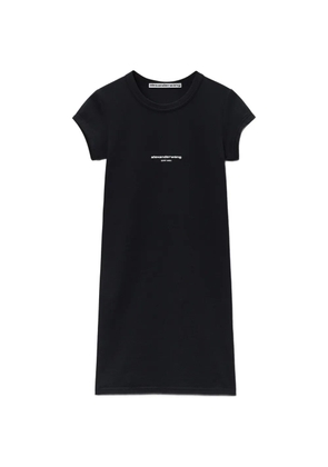 Alexander Wang logo-print short-sleeve dress - Black