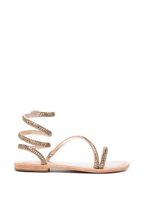 CORAL BLUE crystal-embellished wrap-around sandals - Pink