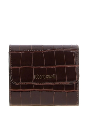 Roberto Cavalli croc-effect logo-lettering wallet - Brown