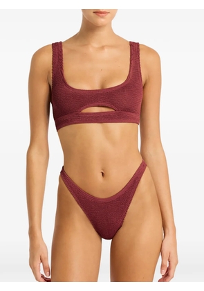 Bond-eye Sinner smocked bikini bottom - Red