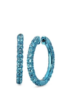 graziela Three-Sided blue topaz hoop earrings - Silver