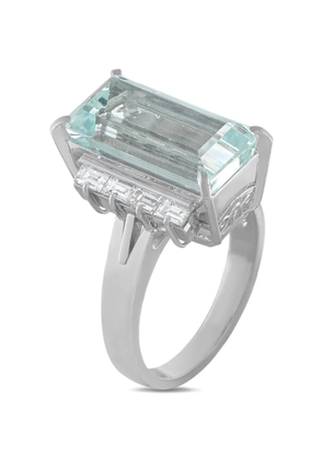 LB Exclusive aquamarine and diamond ring - Silver