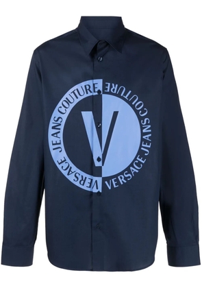 Versace Jeans Couture logo-print cotton shirt - Blue