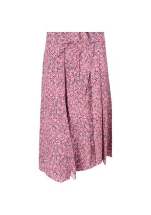 ISABEL MARANT Cacia floral-print asymmetric midi skirt - Pink