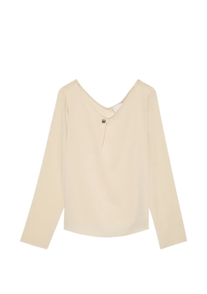 Calvin Klein button-detail V-neck blouse - Neutrals