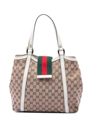 Gucci Pre-Owned 2016-2026 GG Canvas Web New Ladies tote bag - White
