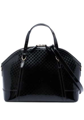 Gucci Pre-Owned 2016-2026 Large Microguccissima Patent Nice Dome satchel - Black