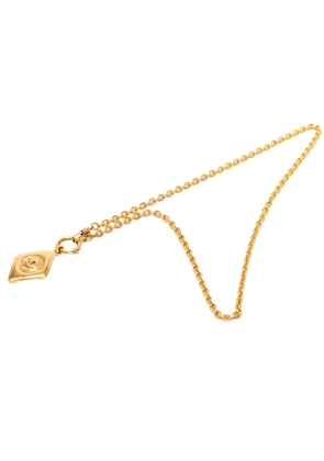 CHANEL Pre-Owned 1970-1980 CC Gold Plated Diamond Shape Pendant Necklace costume necklace