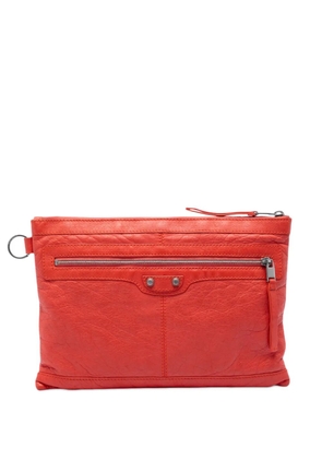 Balenciaga Pre-Owned 2016 Lambskin Motocross Classic Clip M clutch bag - Orange