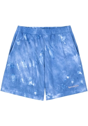 Sporty & Rich logo-embroidered cotton track shorts - Blue