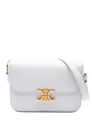 Celine Pre-Owned 2019 Classique Shiny Calfskin Triomphe crossbody bag - White