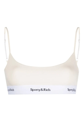 Sporty & Rich logo-underband bandeau bra - Neutrals
