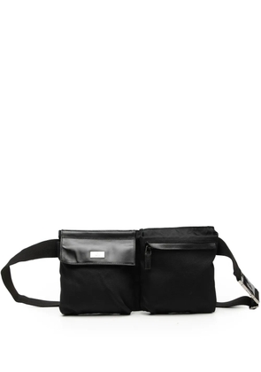 Gucci Pre-Owned 2000-2015 Nylon Double Pocket belt bag - Black
