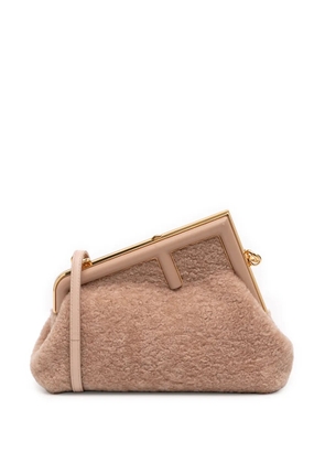 Fendi Pre-Owned 2010-2026 Small Shearling Fendi First crossbody bag - Brown