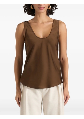Manière De Voir Mathilda satin scoop-neck open-back tank top - Brown