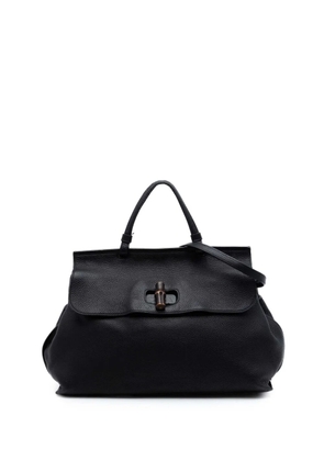 Gucci Pre-Owned 2016-2026 Large Calfskin Bamboo Daily satchel - Black