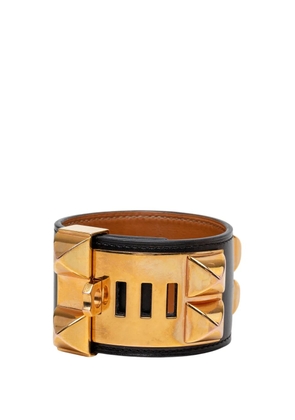 Hermès Pre-Owned 2016 Swift and Gold Plated Collier de Chien Bracelet S costume bracelet - Black