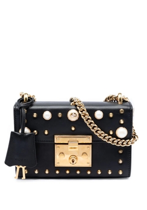 Gucci Pre-Owned 2016-2026 Small Pearl Studded Leather Padlock crossbody bag - Black