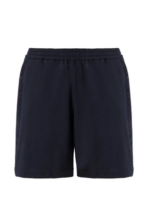 Missoni cotton fleece shorts with knit inserts - Blue