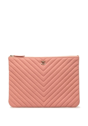CHANEL Pre-Owned 2019 Medium CC Chevron Caviar O Case clutch bag - Pink