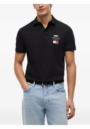 Tommy Hilfiger logo-print piqué polo shirt - Black