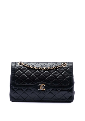 CHANEL Pre-Owned 1986-1988 Limited Edition Paris Quilted Lambskin Double Flap shoulder bag - Black