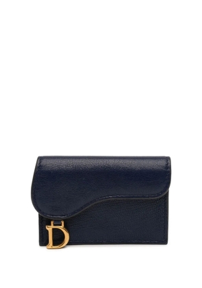 Christian Dior Pre-Owned 2022 Goatskin Saddle Bloom card holder - Blue