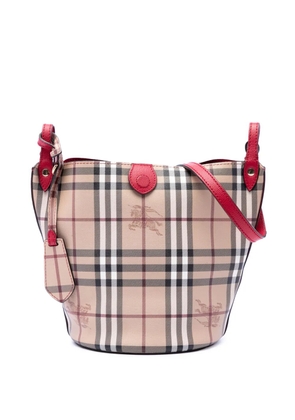 Burberry Pre-Owned 2000-2017 Haymarket Check Coated Canvas Lorne bucket bag - Red