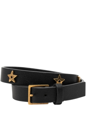 Christian Dior Pre-Owned 2017 Leather Double Wrap Star J Adior Bracelet costume bracelet - Black