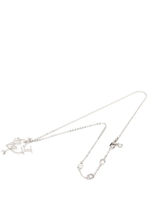 Christian Dior Pre-Owned 2000-2020 Brass I Love Dior Heart and Arrow Pendant Necklace costume necklace - Silver