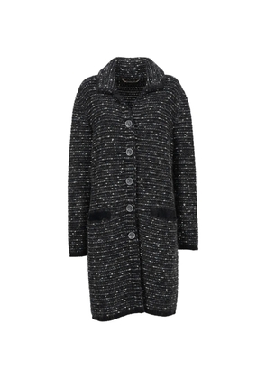 Falconeri bouclé-knit button-up coat - Black