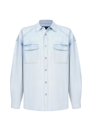 Juun.J striped drop-shoulder shirt - Blue