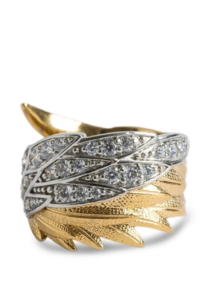 Zadig&Voltaire Rock crystal-embellished wing ring - Gold