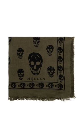 Alexander McQueen skull-print scarf - Green