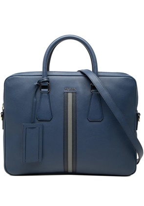 Prada Pre-Owned 2013-2026 Saffiano Striped business bag - Blue