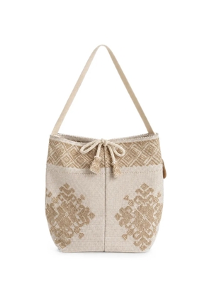 Le Daf Rosone embroidered tote bag - Neutrals