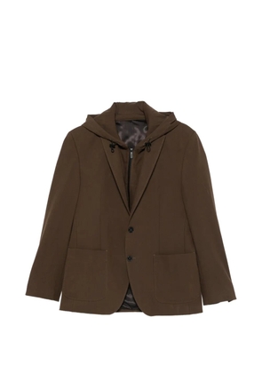 Karl Lagerfeld hooded single-breasted jacket - Brown