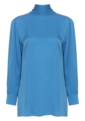 Gucci pussy-bow collar silk blouse - Blue