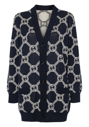 Gucci GG-jacquard reversible cardigan - Blue