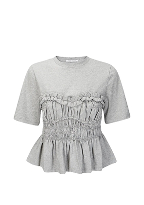 Cecilie Bahnsen Vilde ruffled peplum T-shirt - Grey