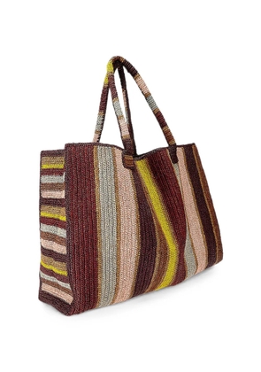 Gabriele Frantzen Weekender striped raffia tote bag - Red