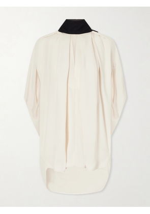 Lanvin - Bow-detailed Crepe Halterneck Blouse - Neutrals - FR 34,FR 36,FR 38,FR 40,FR 42,FR 44