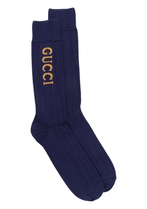 Gucci intarsia-knit logo socks - Blue