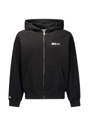 Boysloft logo-print zip-up hoodie - Black