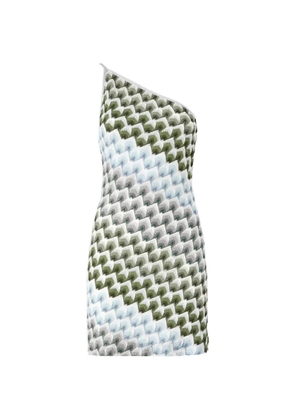 Missoni one-shoulder Chevron-knit dress - Green