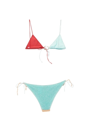 Oséree glitter-effect ring-detail bikini - Blue