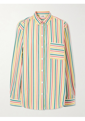 Lido - Striped Cotton-poplin Shirt - Yellow - x small,small,medium,large
