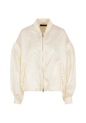 RAXXY quilted balloon-sleeve bomber jacket - Neutrals