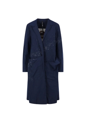 Maria Calderara paint-splatter notched-lapel coat - Blue